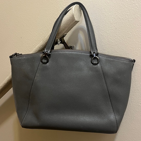 Coach Prairie Satchel Gray Pebbled Leather w/ Gunmetal Tone Hardware - Picture 4 of 8